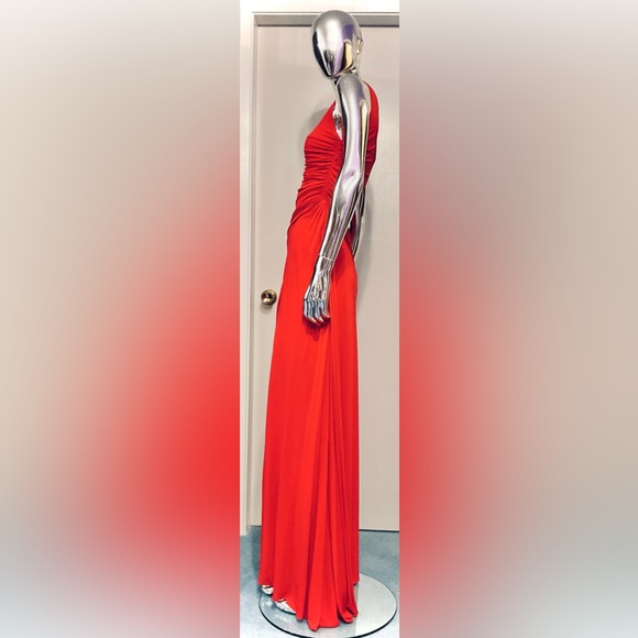 Alexander McQueen Vibrant Red Asymmetrical Dress - w/ruching on 1 side - Picture 5 of 15